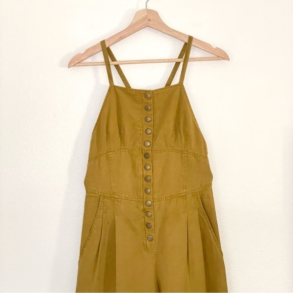 Ulla Johnson Effie Wide Leg Tie Back Apron Jumpsuit Ochre 2 - Picture 7 of 16